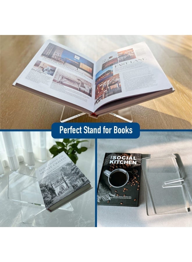 حامل الكتب الأكريليكي حامل كتب أكريليك لحامل الكتب لحامل الكتب المكتبية حامل كتب أكريليك كبير مفتوح لعرض كتب الطبخ - Image 3